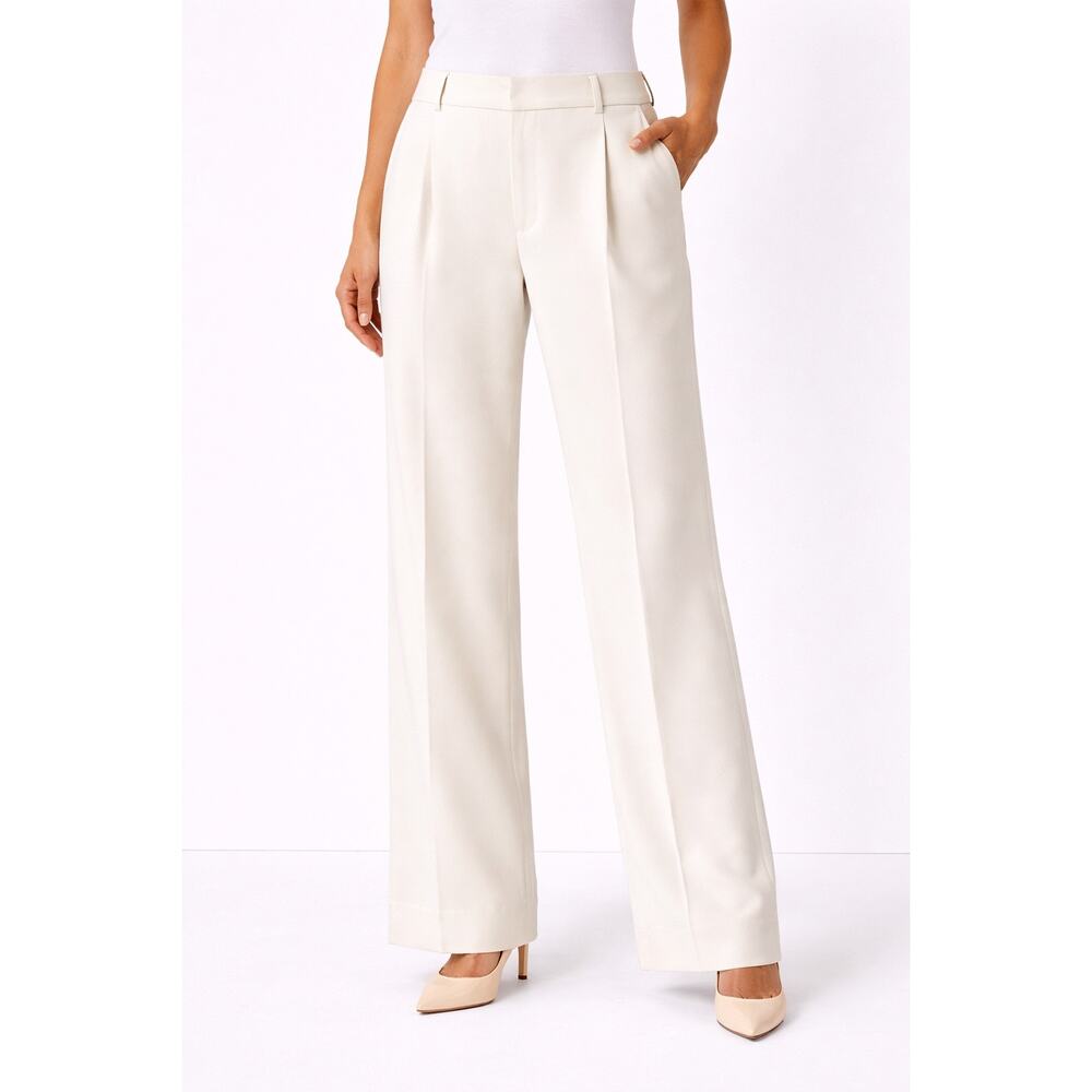 Vince Wide Leg Trouser Ivory High Rise Minimalist Pants 6